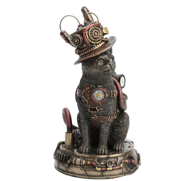 Veronese Design 6 7/8 Inch Steampunk Tinkerer Cat