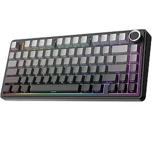 MechLands AULA F75 PRO – 75% Wireless Mechanical Keyboard, Hot-Swappable, RGB, Knob (Gradient Black)