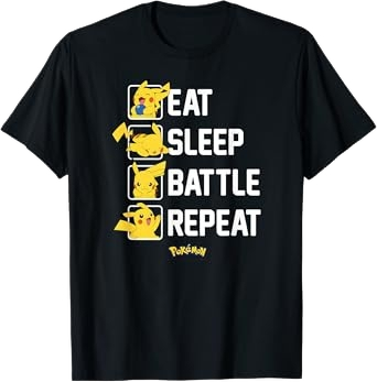 Eat Sleep Battle Repeat Pikachu T-Shirt