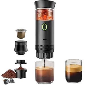 Kidovin 3‑in‑1 Portable Espresso Machine – Self‑Heating, Capsules & Powder Compatible