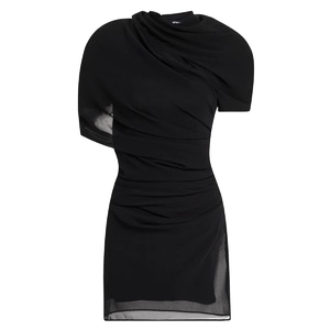 Jacquemus La Castagna Draped Mini Dress Black