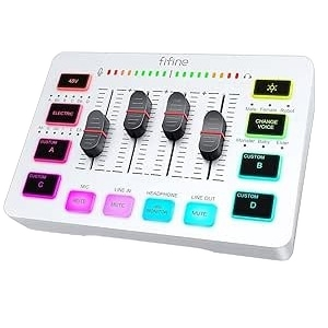 FIFINE SC3 Audio Interface RGB White