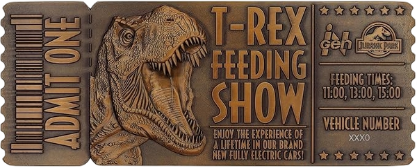Jurassic Park Feeding Show Metal Ticket