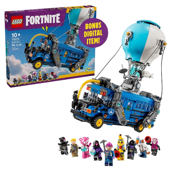 LEGO Fortnite Battle Bus - Collectible Fortnite Toy for Kids, Boys and Girls, Ages 10+ - Pretend Play Set with 9 Minifigures from Video Game - Gift Ideas for Fans - 77073