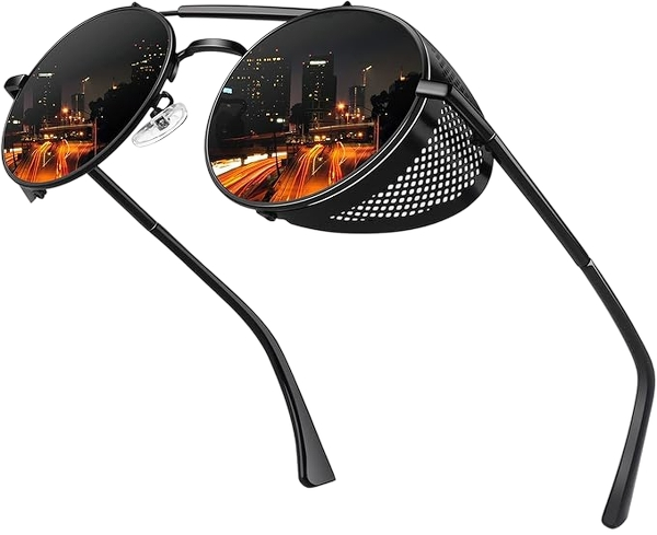 CGID Polarised Round Steampunk Sunglasses