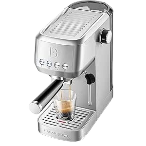CASABREWS 3700 Essential Espresso Machine – 20 Bar, 1.3L, with Steam Frother (Silver)