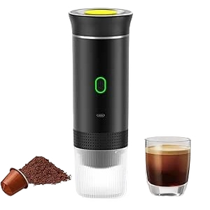 Gevvnss Portable Espresso Maker 3‑in‑1 – USB‑C Heated, 60 ml Capsules/Ground (Black)