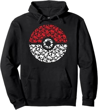 Pokeball Pikachu Pattern Pullover Hoodie