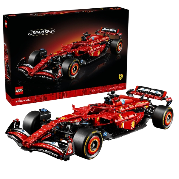 LEGO Technic Ferrari SF-24 F1 Model Car Kit - Building Set for Adults, Ages 18+ with Realistic Features - Ferrari F1 DIY Craft for Display - Gift for Graduation - 42207