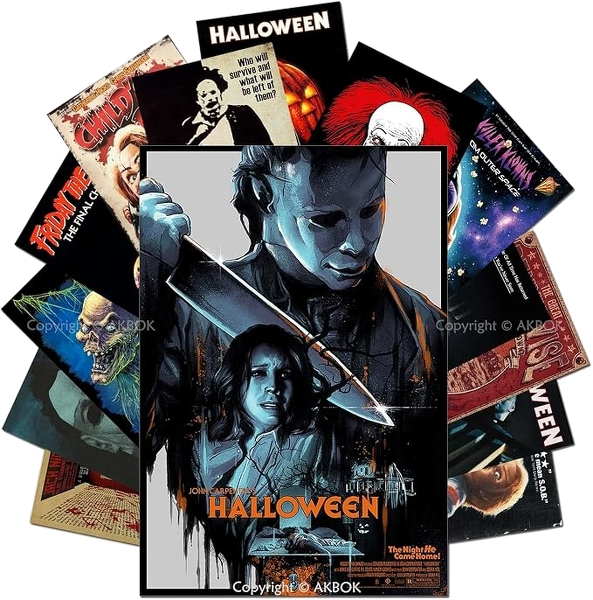 AKBOK 15PCS Vintage Horror Movie Poster Stickers