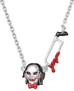 GNOCE Horror Saw Jig Billy Puppet Necklace