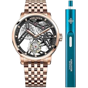 agelocer Men's Flying Tourbillon Skeleton Watch