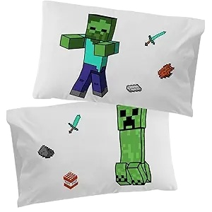 Minecraft Reversible Pillowcases Creeper & Zombie
