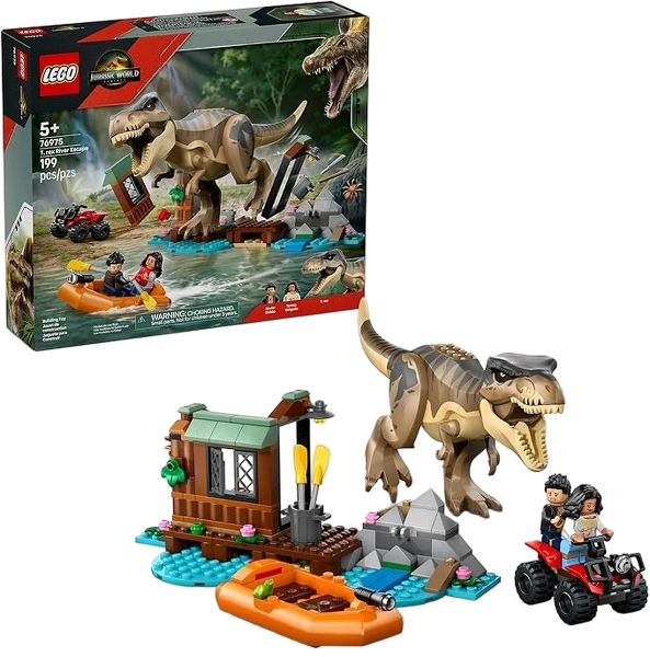 LEGO Jurassic World T-Rex River Escape Dinosaur Toy