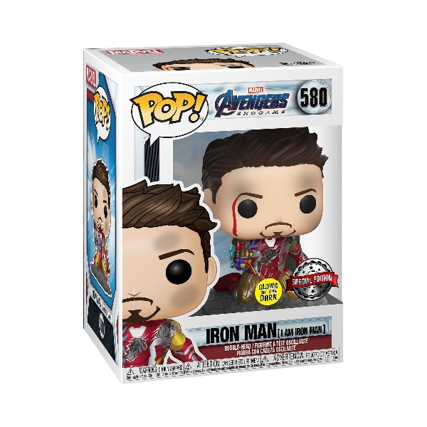 Funko Pop! Avengers Endgame: I Am Iron Man Glow-in-The-Dark Deluxe Vinyl Figure, Multicolored (2nd)