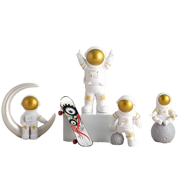 Astronaut Figurines 4-Piece Gold Desk Set