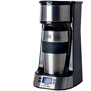 lakeland Digital To Go Coffee Machine With Travel Mug – Automatic Filter Coffee Machine Brews 1 Cup