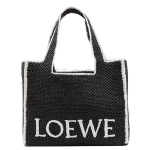 Loewe x Paula’s Ibiza Font Logo Tote Bag in Raffia