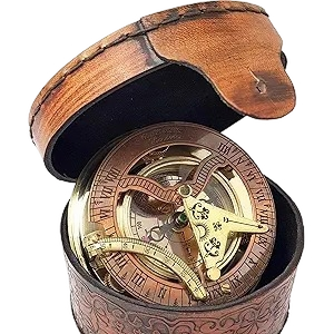 Brass Nautical Antique Brass & Copper Sundial Compass