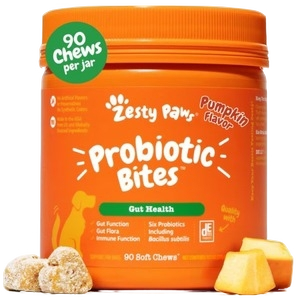 Zesty Paws Probiotic Bites Pumpkin Flavored Soft Chews 