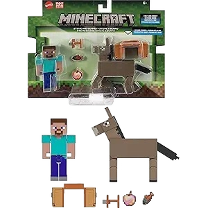 Minecraft Steve & Donkey Action Figure 2-Pack