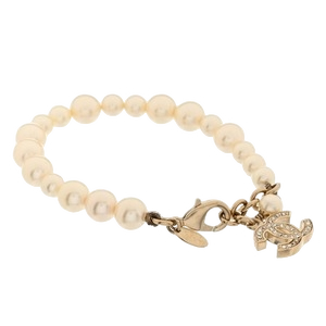 Chanel Graduated Pearl Crystal Bracelet Gold