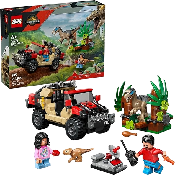 LEGO Jurassic World Raptor Off-Road Escape Dinosaur Toy