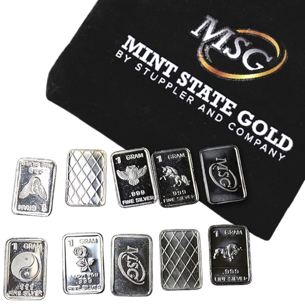 TEN One Gram .999 Silver Bars