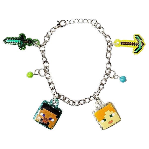 Minecraft Bracelet with Charms 7"