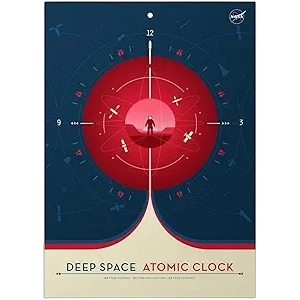 Official NASA Atomic Clock Red Poster