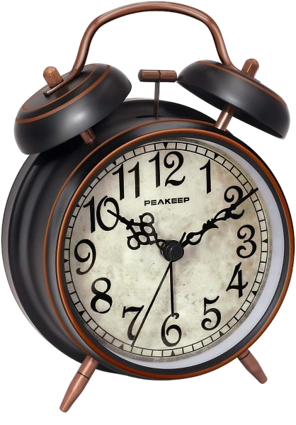 Peakeep Retro 4.5 inches Battery Operated Twin Bell Alarm Clock
