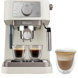 De'Longhi Stilosa EC260.CR Manual Coffee Machine – 15 Bar, 1L, ESE Pod Compatible (Cream)