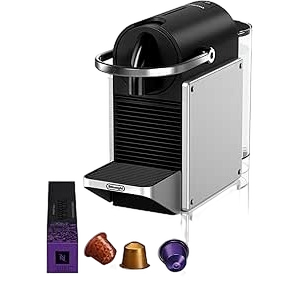 Nespresso Pixie EN127.S – Compact Capsule Machine, 19 Bar, Eco Mode (Silver/Black)