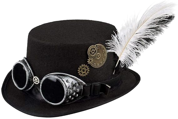 Boland Spacepunk Hat Black with Glasses
