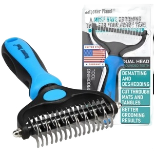 Max Power Planet Dual Sided Undercoat Rake Dog Deshedding Tool