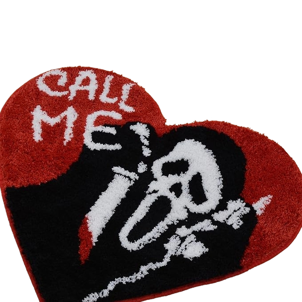 Halloween Bathroom Rugs, Black Red Skull Head Floor Mat Home Decor 28”x30”