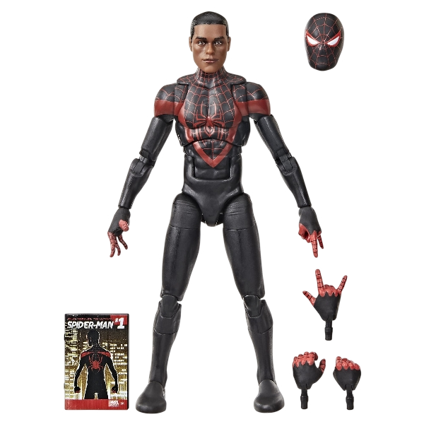 Marvel Legends Series Ultimate Miles Morales, Spider-Man Comics-Inspired Collectible 6-Inch Scale Action Figure with Character-Sized Comic Accessory (2nd)