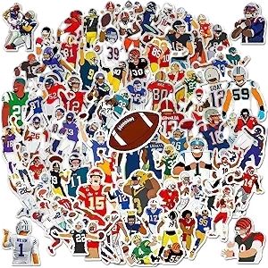 100-Pack Football Waterproof Vinyl Stickers