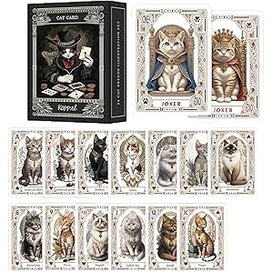 Vintage Cat Dog Portraits Playing Cards