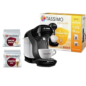 Tassimo Style TAS1102GB2 Pod Coffee Machine with Costa Starter Bundle (Black )