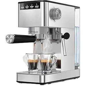 Small Espresso Machine 20 Bar, Cappuccino & Latte Machines with Milk Frother for Home
